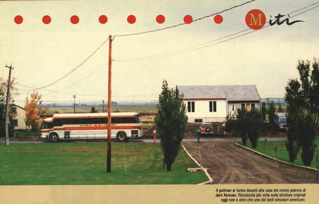 Fotografia di P. V. Tondelli durante il viaggio in Canada del 1987, pubblicata sulla rivista "La dolce vita".